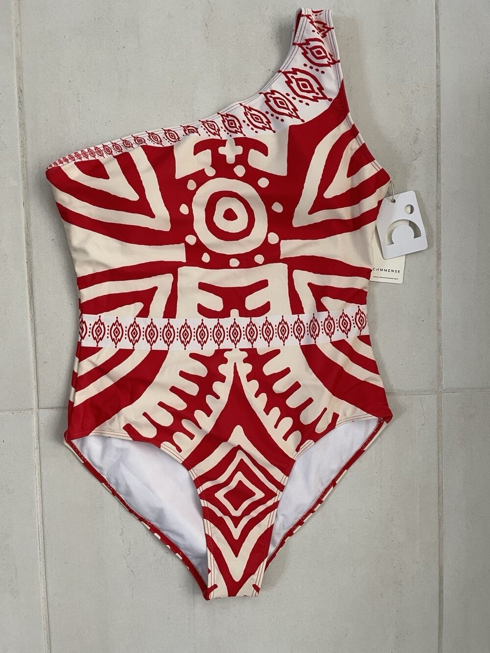 Commense Swim One Piece Swimsuit One Shoulder Print Beach Summer Beach